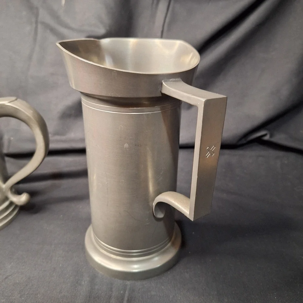 Royal‎ Holland KMD Daalderop Pewter Pitcher & Woodbury Pewterers Beer Stein Set